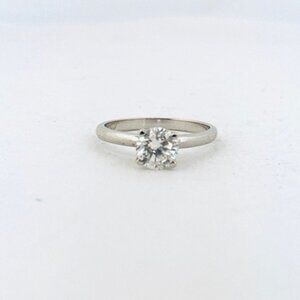 Vintage Sterling Silver 925 Solitaire Ring 6.75 CZ Diamond Look Estate Find